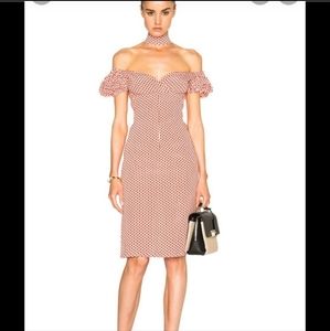 Alexis eboney dress in red polka dot dress